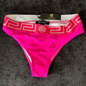 Genuine Versace Hot Pink and Gold Bikini Bottoms New with Tags Size 8/10 Large
